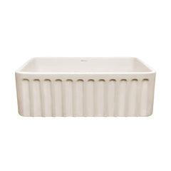 WHITEHAUS 30″ Reversible Series Fireclay Kitchen Sink with Concave Design on Front Apron - WHFLCON3018