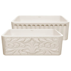 WHITEHAUS 30″ Reversible Series Fireclay Kitchen Sink with Gothichaus Design - WHFLGO3018