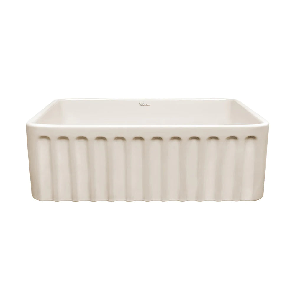 WHITEHAUS 30″ Reversible Series Fireclay Kitchen Sink with Gothichaus Design - WHFLGO3018