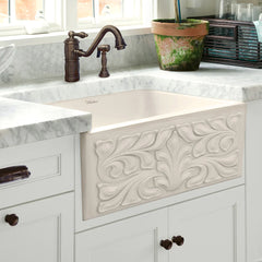 WHITEHAUS 30″ Reversible Series Fireclay Kitchen Sink with Gothichaus Design - WHFLGO3018