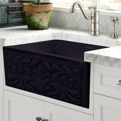 WHITEHAUS 30″ Reversible Series Fireclay Kitchen Sink with Gothichaus Design - WHFLGO3018