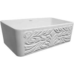 WHITEHAUS 30″ Reversible Series Fireclay Kitchen Sink with Gothichaus Design - WHFLGO3018