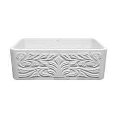 WHITEHAUS 30″ Reversible Series Fireclay Kitchen Sink with Gothichaus Design - WHFLGO3018