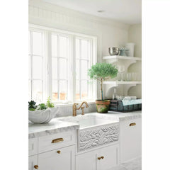 WHITEHAUS 30″ Reversible Series Fireclay Kitchen Sink with Gothichaus Design - WHFLGO3018