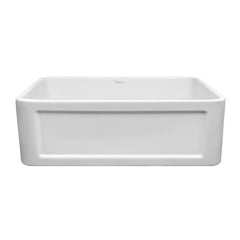 WHITEHAUS 30″ Reversible Series Fireclay Kitchen Sink with Concave Design on Front Apron - WHFLCON3018