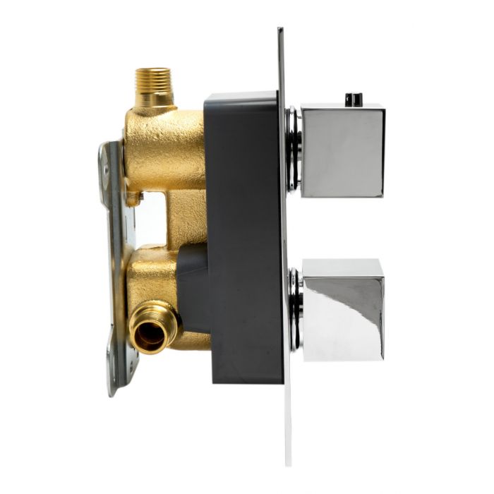 ALFI Square Knob 1 Way Bathroom Thermostatic Shower Mixer - AB2601