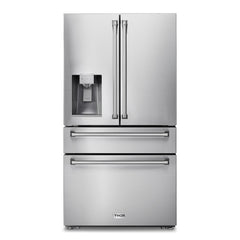 Thor Kitchen 36 Inch Professional French Door Refrigerator with Ice and Water Dispenser -  TRF3601FD