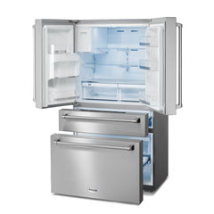 Thor Kitchen 36 Inch Professional French Door Refrigerator with Ice and Water Dispenser -  TRF3601FD