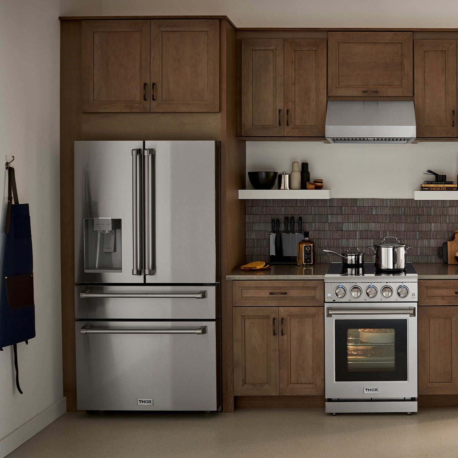 Thor Kitchen 36 Inch Professional French Door Refrigerator with Ice and Water Dispenser -  TRF3601FD