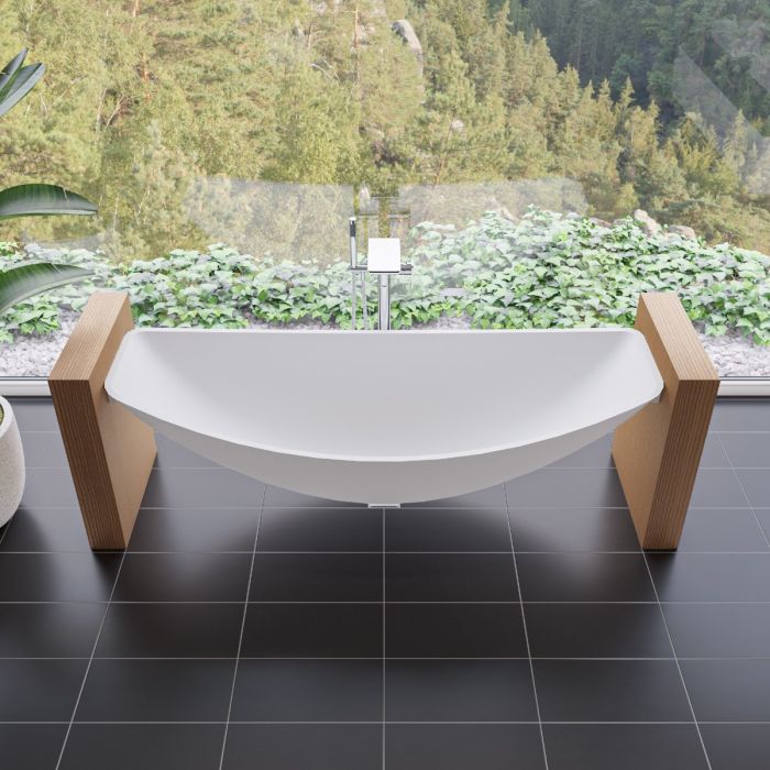 ALFI 79" Acrylic Suspended Wall Mounted Hammock Bathtub - HammockTub1