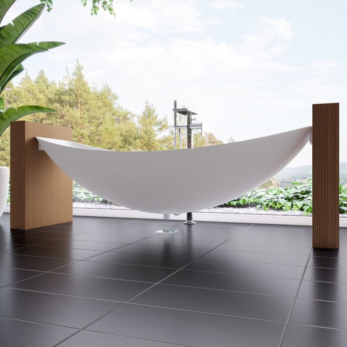 ALFI 79" Acrylic Suspended Wall Mounted Hammock Bathtub - HammockTub1