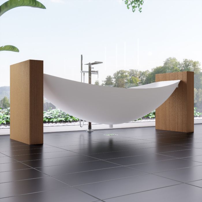 ALFI 79" Acrylic Suspended Wall Mounted Hammock Bathtub - HammockTub1