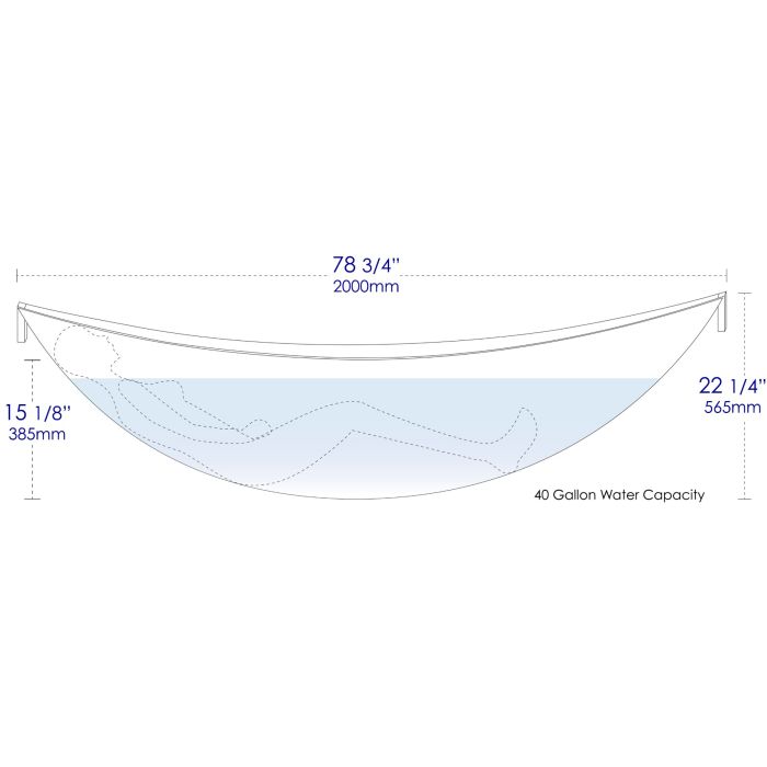 ALFI 79" Acrylic Suspended Wall Mounted Hammock Bathtub - HammockTub1