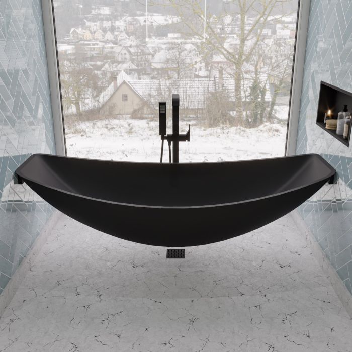 ALFI 79" Acrylic Suspended Wall Mounted Hammock Bathtub - HammockTub1