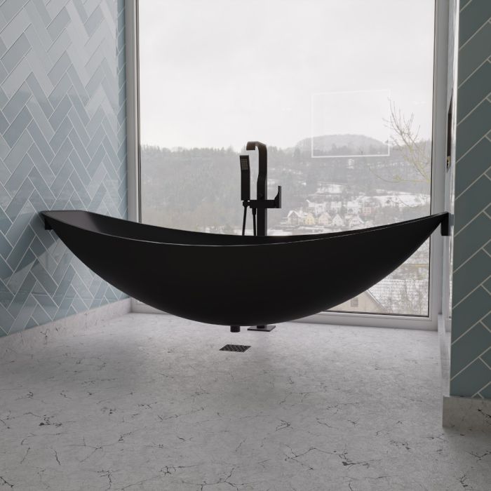 ALFI 79" Acrylic Suspended Wall Mounted Hammock Bathtub - HammockTub1