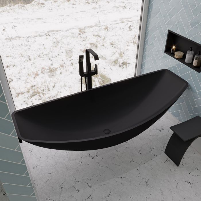 ALFI 79" Acrylic Suspended Wall Mounted Hammock Bathtub - HammockTub1