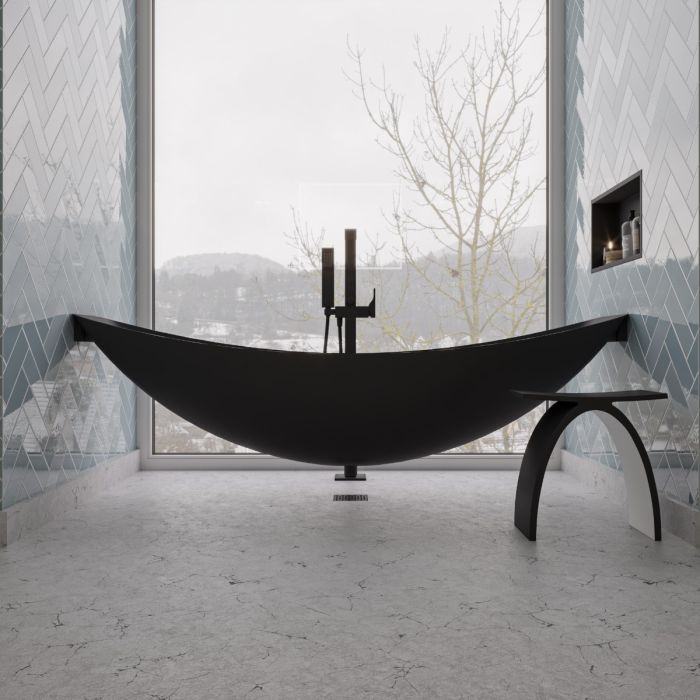 ALFI 79" Acrylic Suspended Wall Mounted Hammock Bathtub - HammockTub1