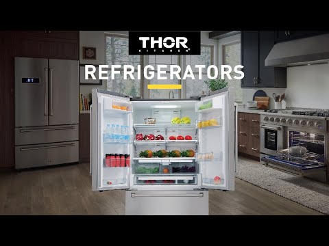 Thor Kitchen 36 Inch Professional French Door Refrigerator in Stainless Steel, Counter Depth - HRF3601F