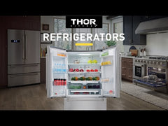 Thor Kitchen 36 Inch Professional French Door Refrigerator in Stainless Steel, Counter Depth - HRF3601F