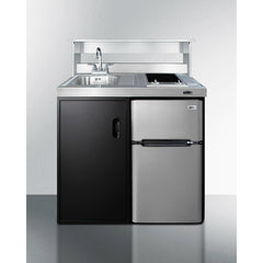 Summit 39" Wide All-In-One Kitchenette with Electric Smooth Top Burners - C39ELGLASSBK