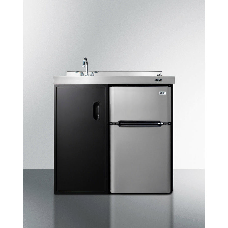 Summit 36" Wide All-In-One Kitchenette, 3.2 Cubic Feet cu. ft. with Mini Fridge - CK36EL