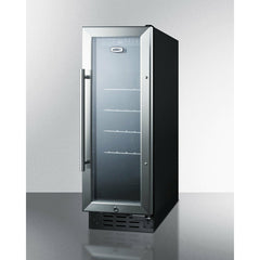 Summit 12" Wide Beverage Center with Glass Door, Factory Installed Lock, Adjustable Chrome Shelving, Digital Thermostat and Display - SCR1225B