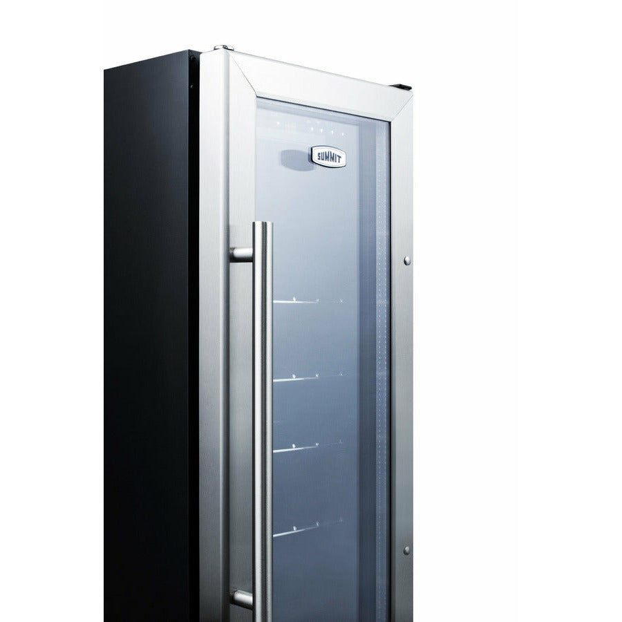 Summit 12" Wide Beverage Center with Glass Door, Factory Installed Lock, Adjustable Chrome Shelving, Digital Thermostat and Display - SCR1225B