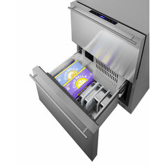 Summit 24" Wide 2-Drawer Refrigerator-Freezer with 3.9 cu. ft. Capacity, Frost Free Defrost, in Stainless Steel - SPRF34D