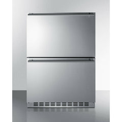Summit 24" Wide 2-Drawer Refrigerator-Freezer with 3.9 cu. ft. Capacity, Frost Free Defrost, in Stainless Steel - SPRF34D