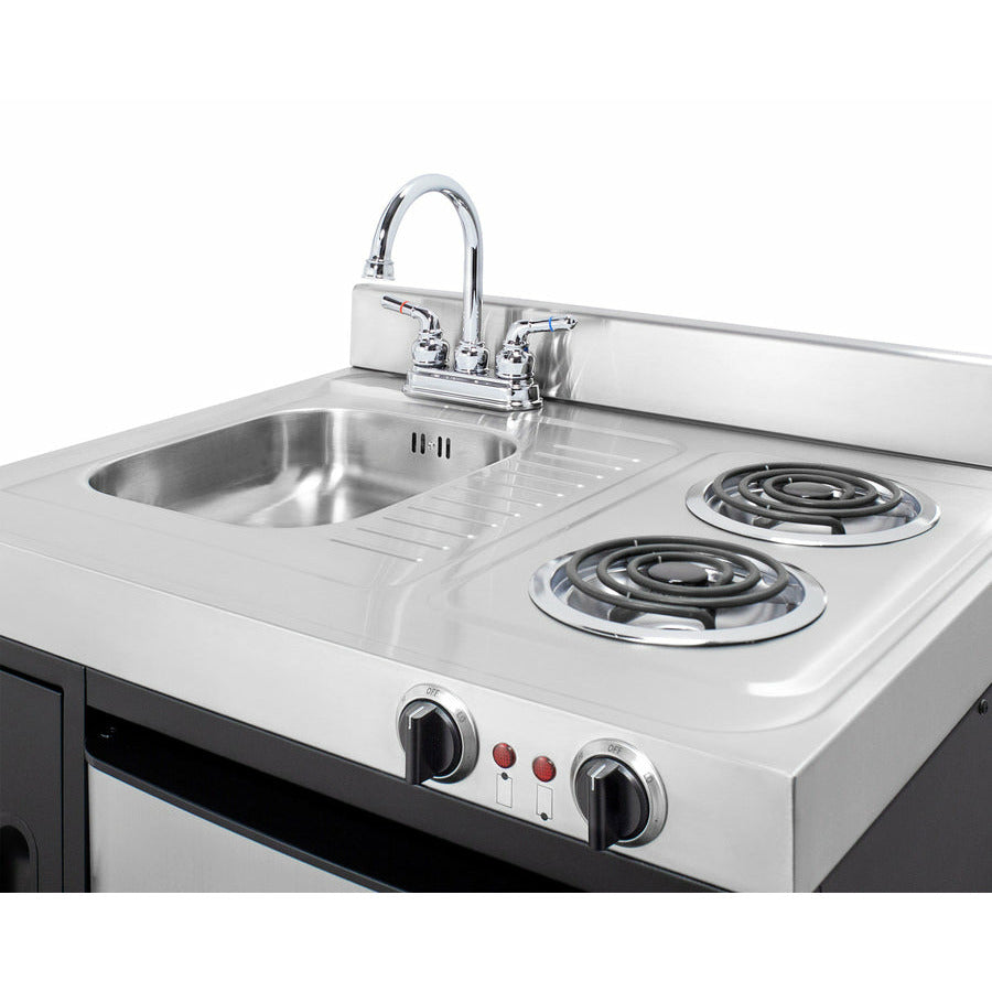 Summit 30" Wide All-In-One Kitchenette, Apartment Friendly 3.2 Cubic Feet cu. ft. Mini - C30ELBK