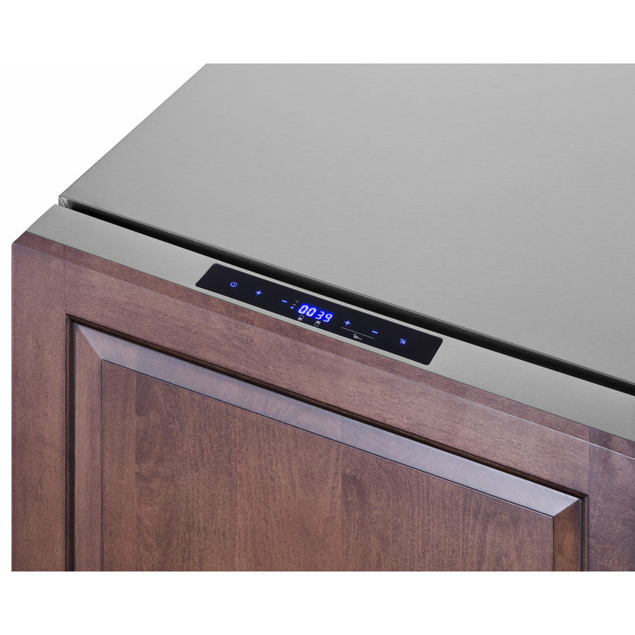 Summit 24" Wide 2-Drawer Refrigerator-Freezer with 3.9 cu. ft. Capacity, Frost Free Defrost, in Stainless Steel - SPRF34D