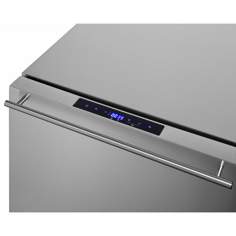 Summit 24" Wide 2-Drawer Refrigerator-Freezer with 3.9 cu. ft. Capacity, Frost Free Defrost, in Stainless Steel - SPRF34D