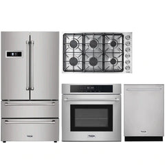 Thor Kitchen 4-Piece Pro Appliance Package - 36" Cooktop, Wall Oven, Dishwasher & Refrigerator in Stainless Steel