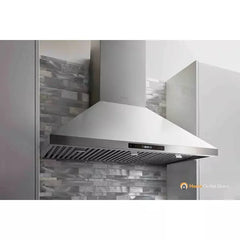 Thor Kitchen 5-Piece Appliance Package - 30" Electric Range, French Door Refrigerator, Wall Mount Hood, Dishwasher, and Microwave Drawer in Stainless Steel