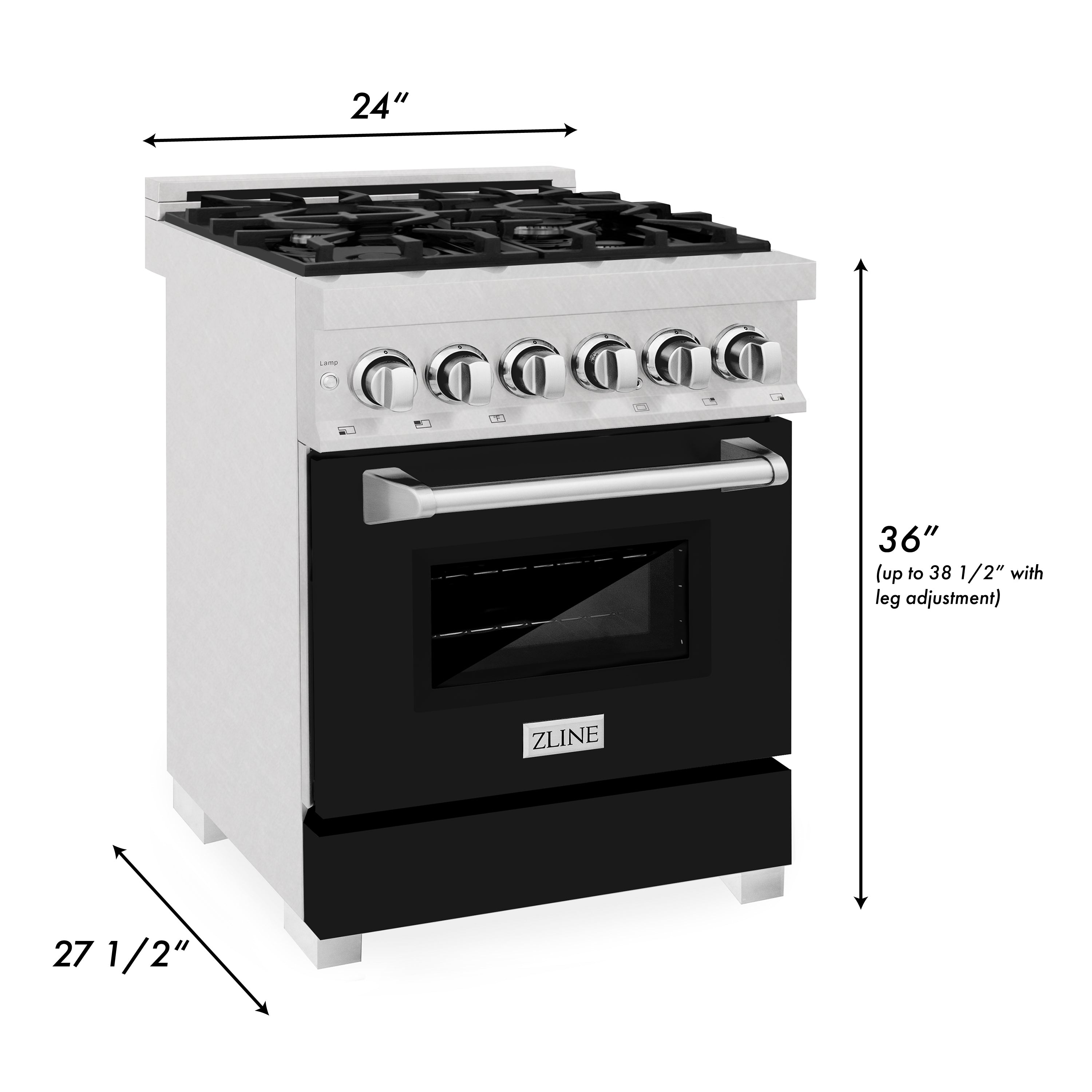 ZLINE 24” Professional DuraSnow® Dual Fuel Range RAS-SN-24