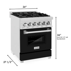 ZLINE 24” Professional DuraSnow® Dual Fuel Range RAS-SN-24