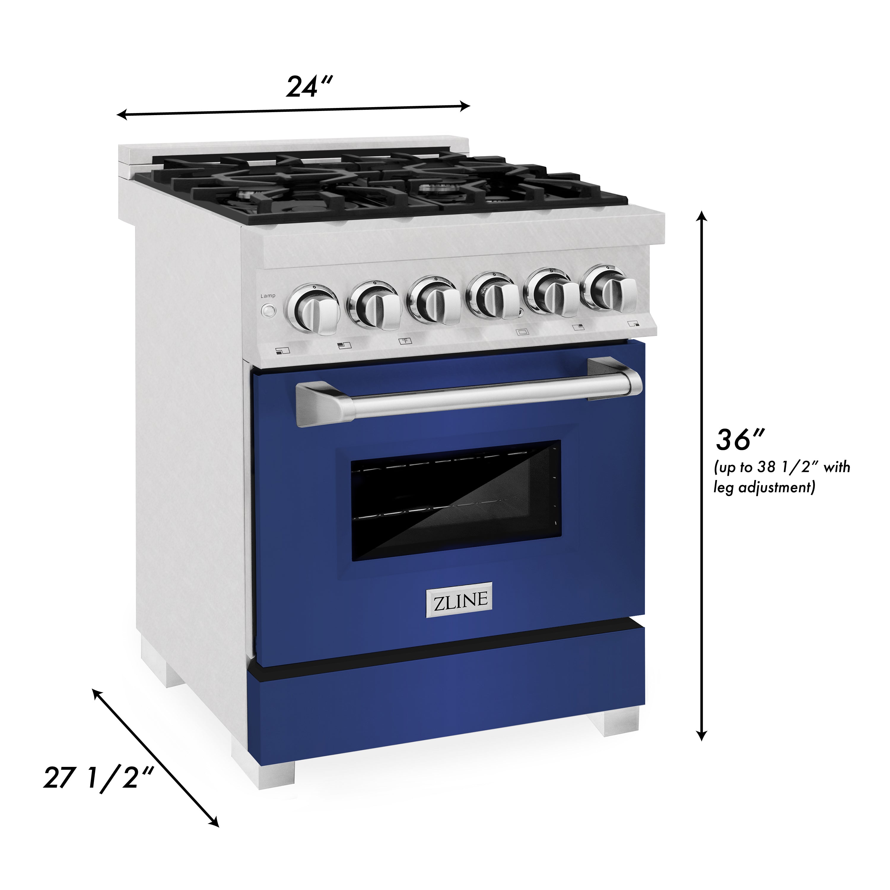 ZLINE 24” Professional DuraSnow® Dual Fuel Range RAS-SN-24