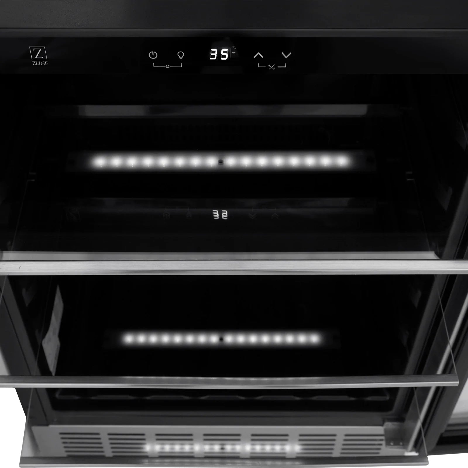 ZLINE 24" Monument 154 Can Beverage Fridge In Stainless Steel with Accents - RBV-US-24