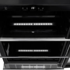 ZLINE 24" Monument 154 Can Beverage Fridge In Stainless Steel with Accents - RBV-US-24