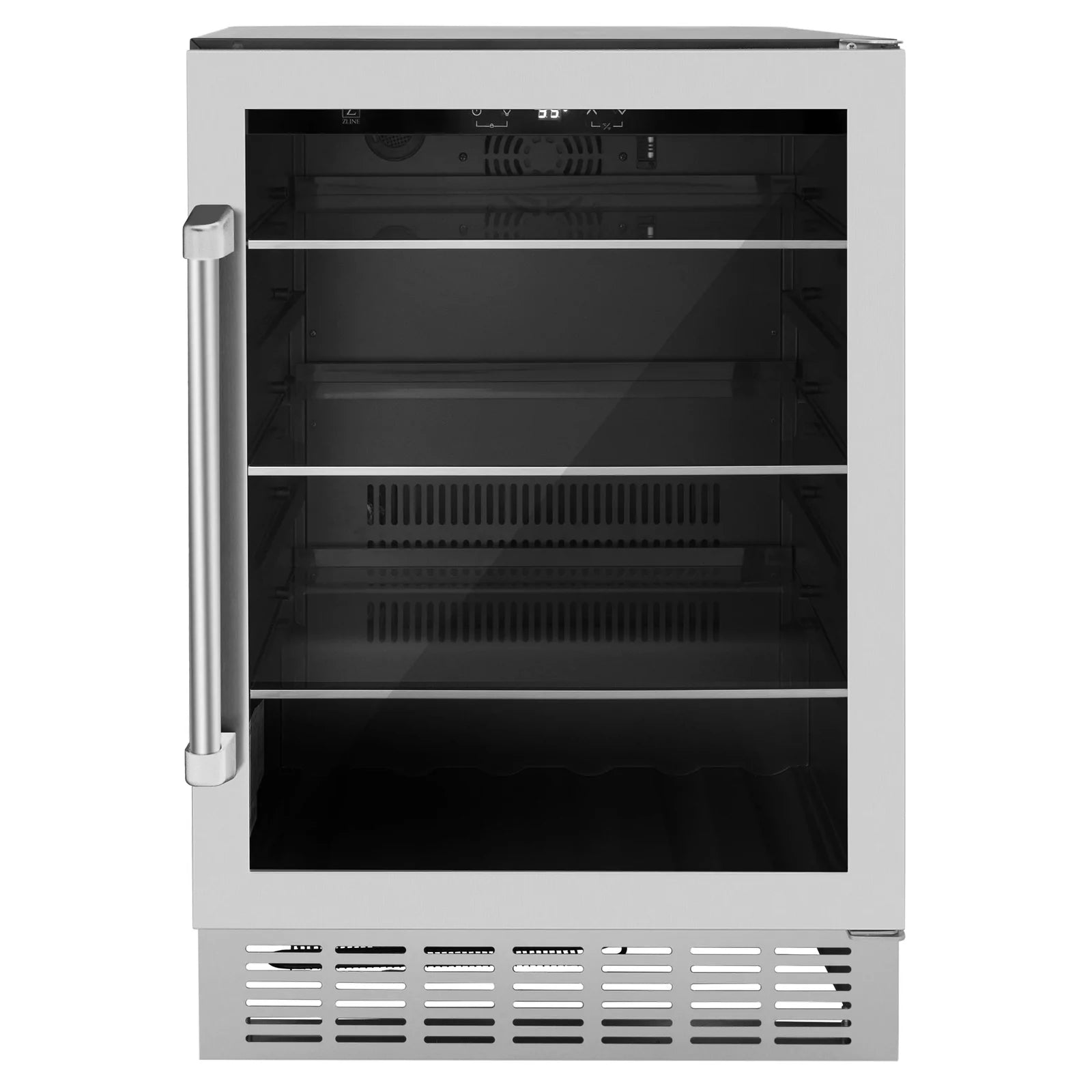 ZLINE 24" Monument 154 Can Beverage Fridge In Stainless Steel with Accents - RBV-US-24