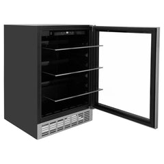 ZLINE 24" Monument 154 Can Beverage Fridge In Stainless Steel with Accents - RBV-US-24