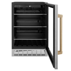 ZLINE 24" Monument 154 Can Beverage Fridge In Stainless Steel with Accents - RBV-US-24