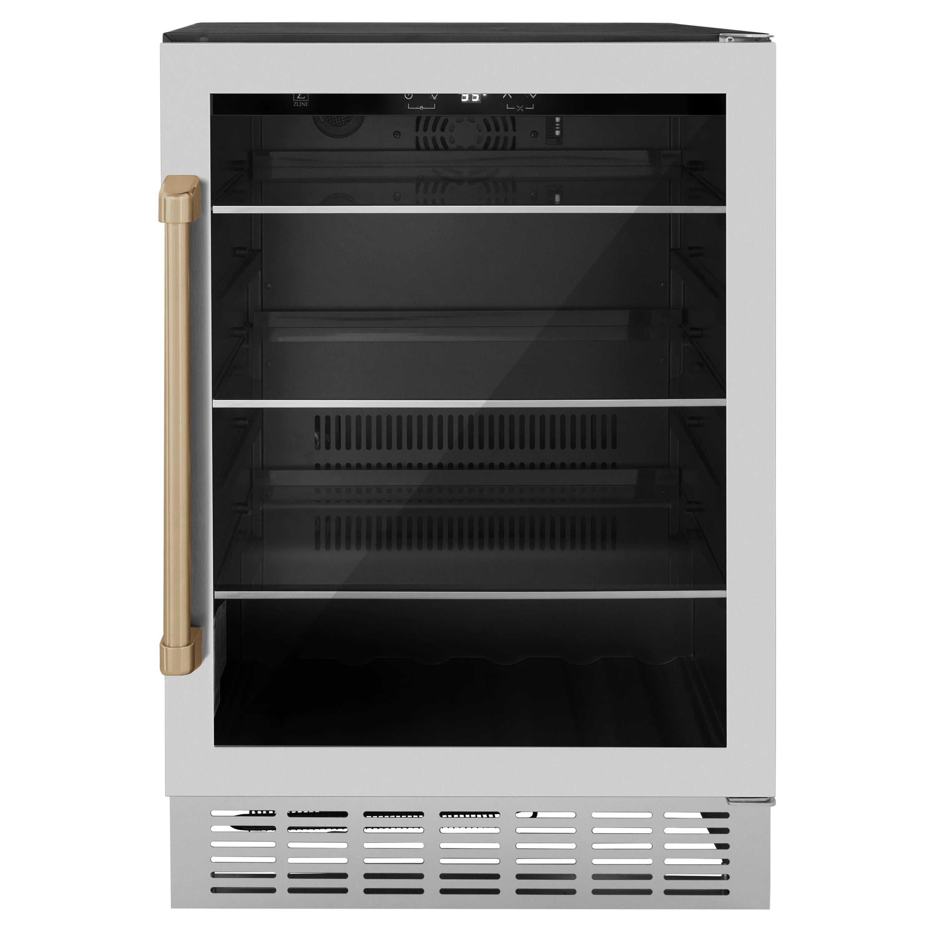 ZLINE 24" Monument 154 Can Beverage Fridge In Stainless Steel with Accents - RBV-US-24