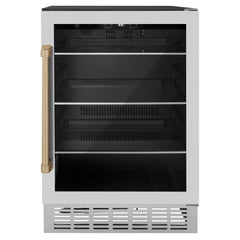 ZLINE 24" Monument 154 Can Beverage Fridge In Stainless Steel with Accents - RBV-US-24