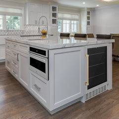 ZLINE 24" Monument 154 Can Beverage Fridge In Stainless Steel with Accents - RBV-US-24