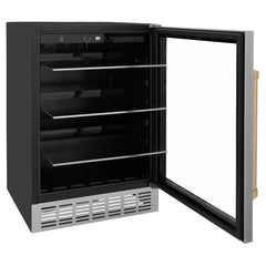 ZLINE 24" Monument 154 Can Beverage Fridge In Stainless Steel with Accents - RBV-US-24