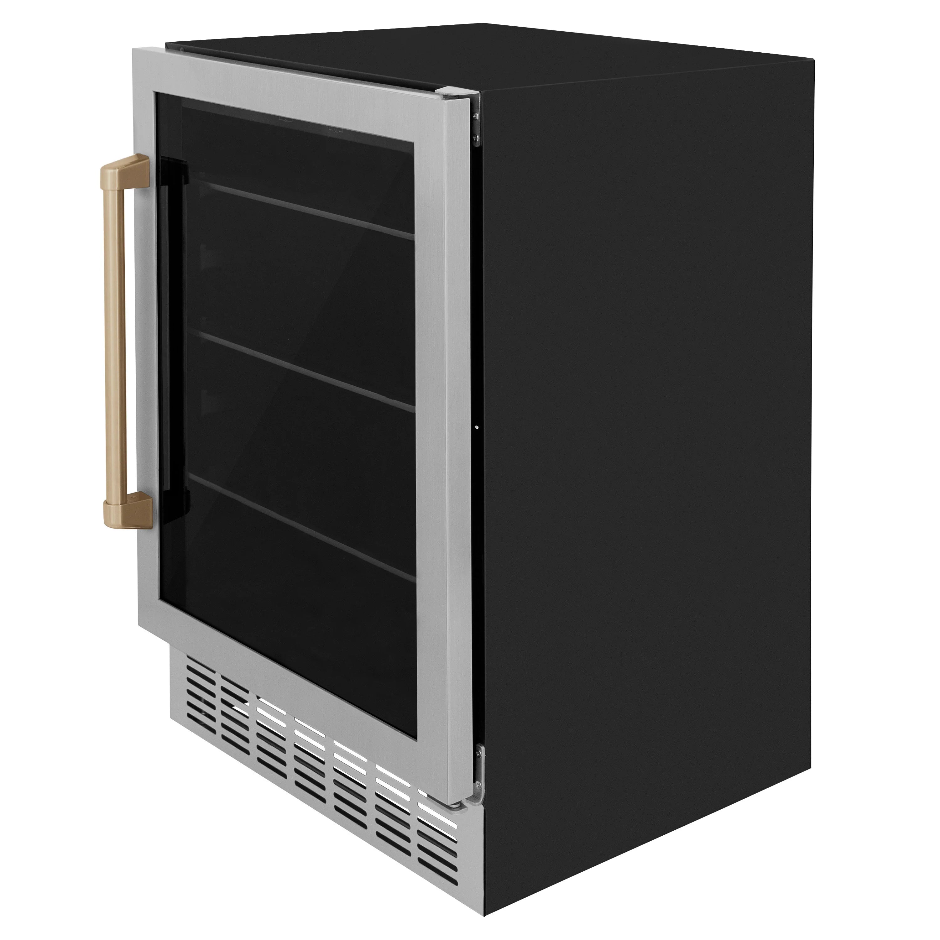 ZLINE 24" Monument 154 Can Beverage Fridge In Stainless Steel with Accents - RBV-US-24