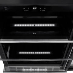ZLINE 24" Monument 154 Can Beverage Fridge In Stainless Steel with Accents - RBV-US-24