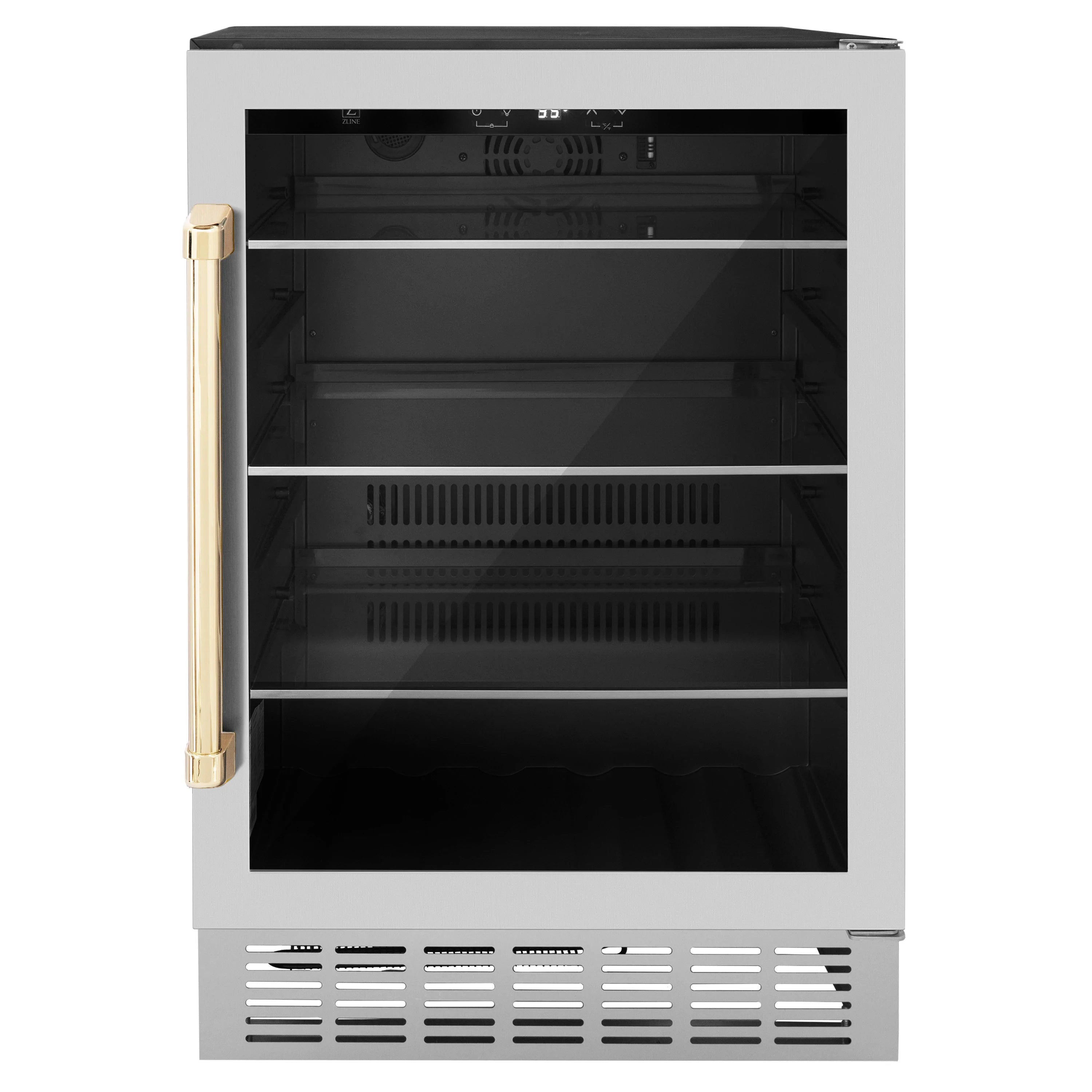 ZLINE 24" Monument 154 Can Beverage Fridge In Stainless Steel with Accents - RBV-US-24