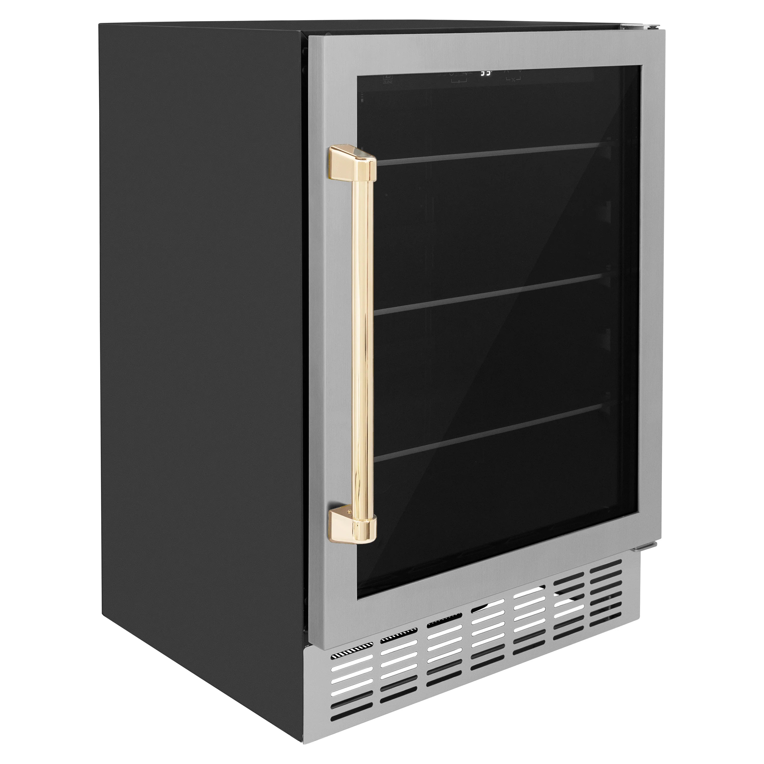 ZLINE 24" Monument 154 Can Beverage Fridge In Stainless Steel with Accents - RBV-US-24